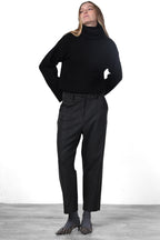 New York O Shape pantalone chino donna in jersey flanella carrot fit