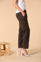 New York Damen Chino Hose aus Leinen-Baumwoll-Twill im Carrot Fit