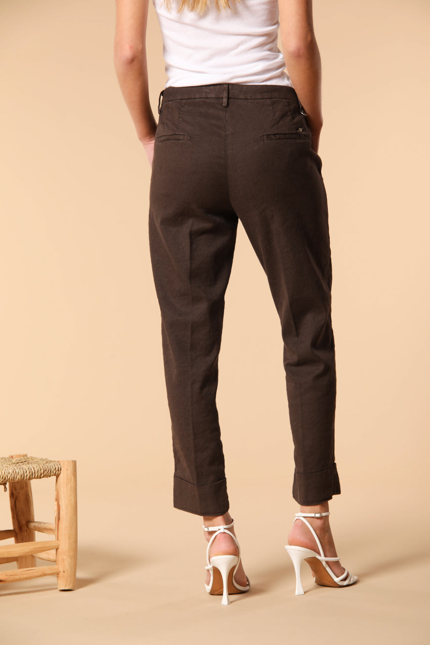 New York Damen Chino Hose aus Leinen-Baumwoll-Twill im Carrot Fit