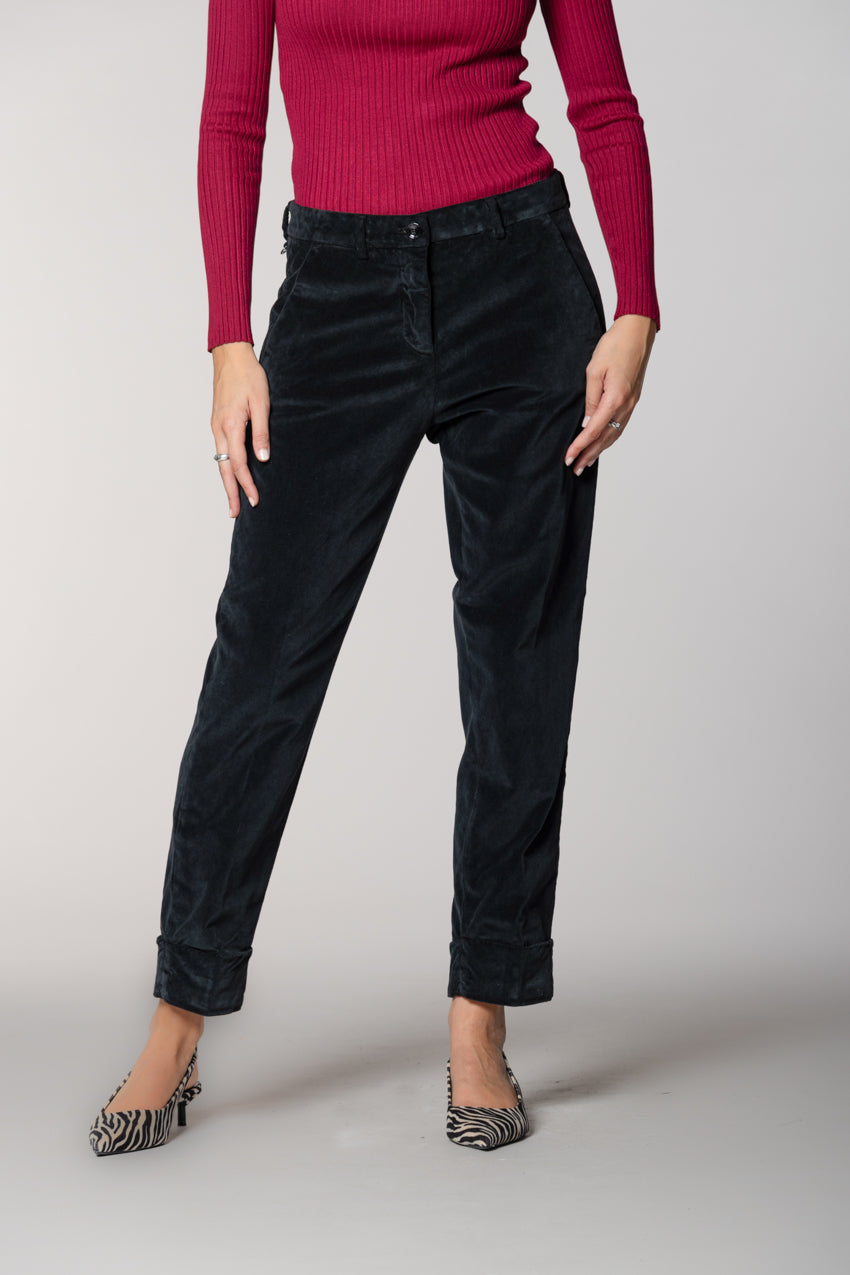 New York Carrot pantalone chino donna in velluto carrot fit