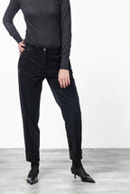 New York Carrot pantalone chino donna in velluto liscio carrot fit ①