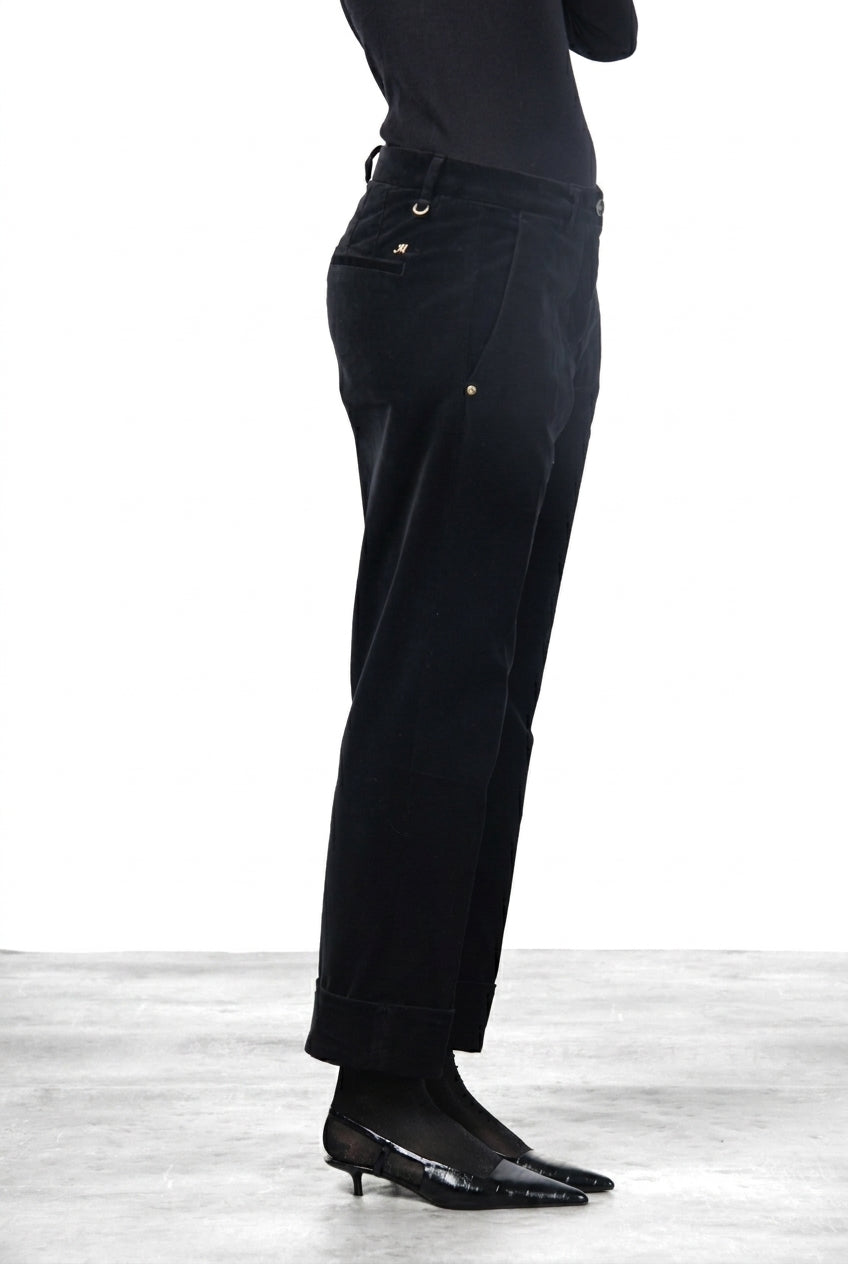 New York Carrot pantalone chino donna in velluto liscio carrot fit ①