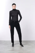 New York Carrot pantalone chino donna in velluto liscio carrot fit ①