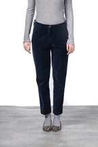New York Carrot pantalone chino donna in velluto liscio carrot fit ①