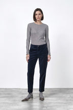 New York Carrot pantalone chino donna in velluto liscio carrot fit ①