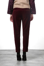 New York Carrot pantalone chino donna in velluto liscio carrot fit ①