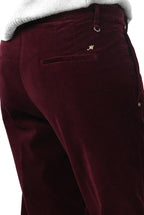 New York Carrot pantalone chino donna in velluto liscio carrot fit ①