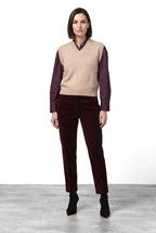 New York Carrot women’s chino trousers in smooth velvet, carrot fit ①