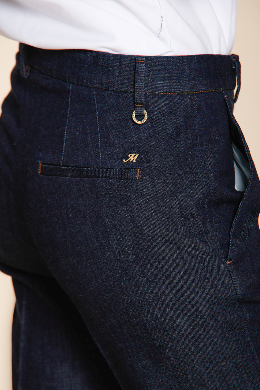 Dettaglio denim blu navy - pantalone chino donna New York Carrot Mason's blu navy in denim SS26