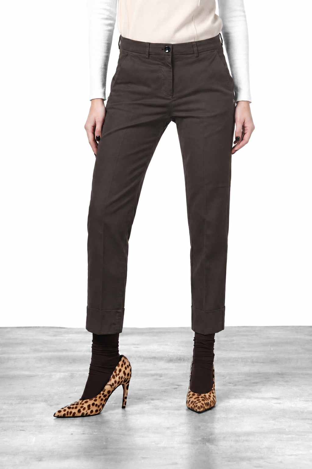 New York Carrot pantalone chino donna in raso carrot fit ①