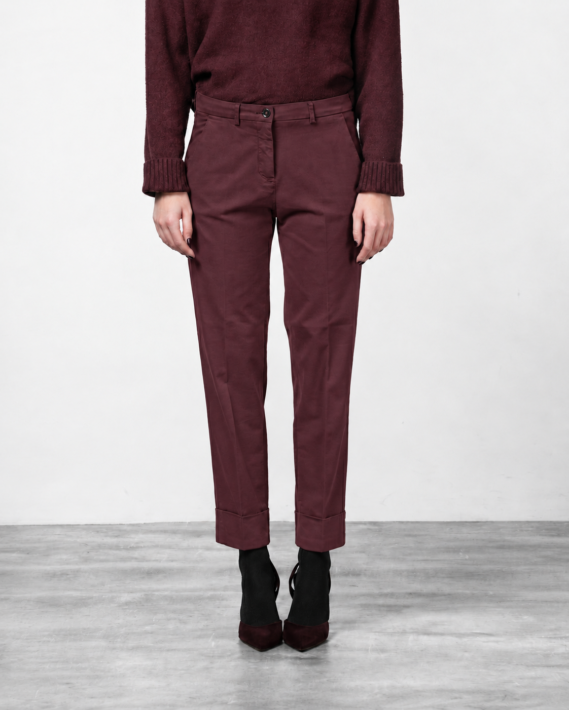 New York Carrot Chinohose für Damen aus Satin mit carrot fit ①