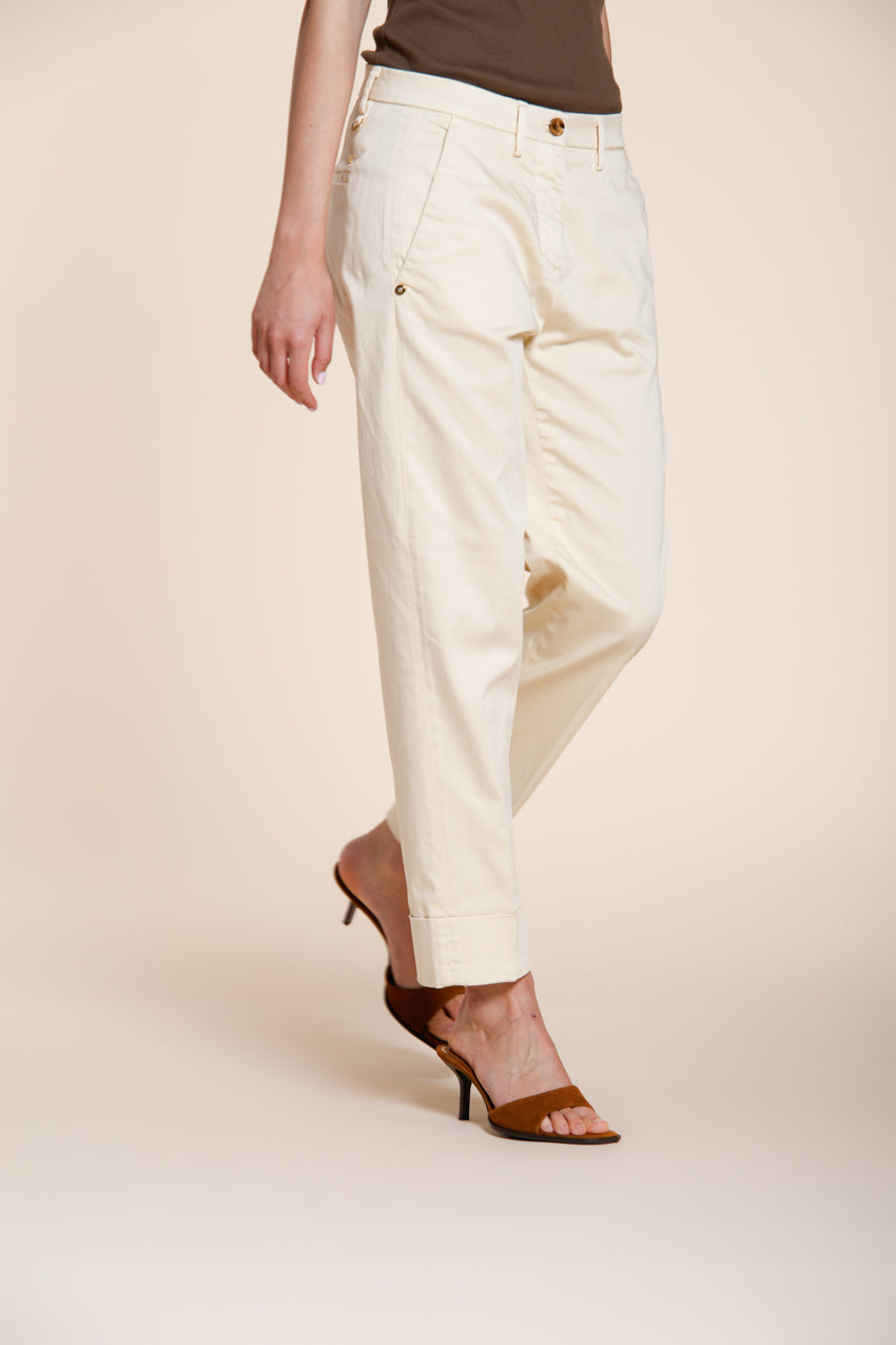 New York Carrot pantalone chino donna in raso stretch carrot fit ①