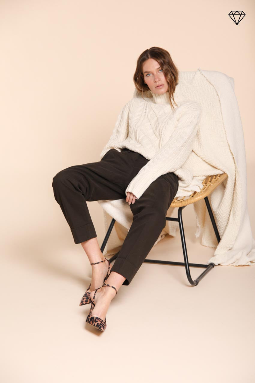 Foto 1 New York Carrot pantalone chino donna in cotone lana carrot fit ①