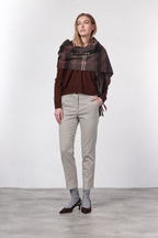 New York Carrot pantalone chino donna in gabardina cotone e lana carrot fit ①