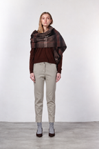 New York Carrot pantalone chino donna in gabardina cotone e lana carrot fit ①