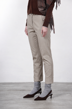 New York Carrot pantalone chino donna in gabardina cotone e lana carrot fit ①