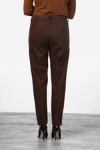 New York Carrot pantalone chino donna in gabardina cotone e lana carrot fit ①