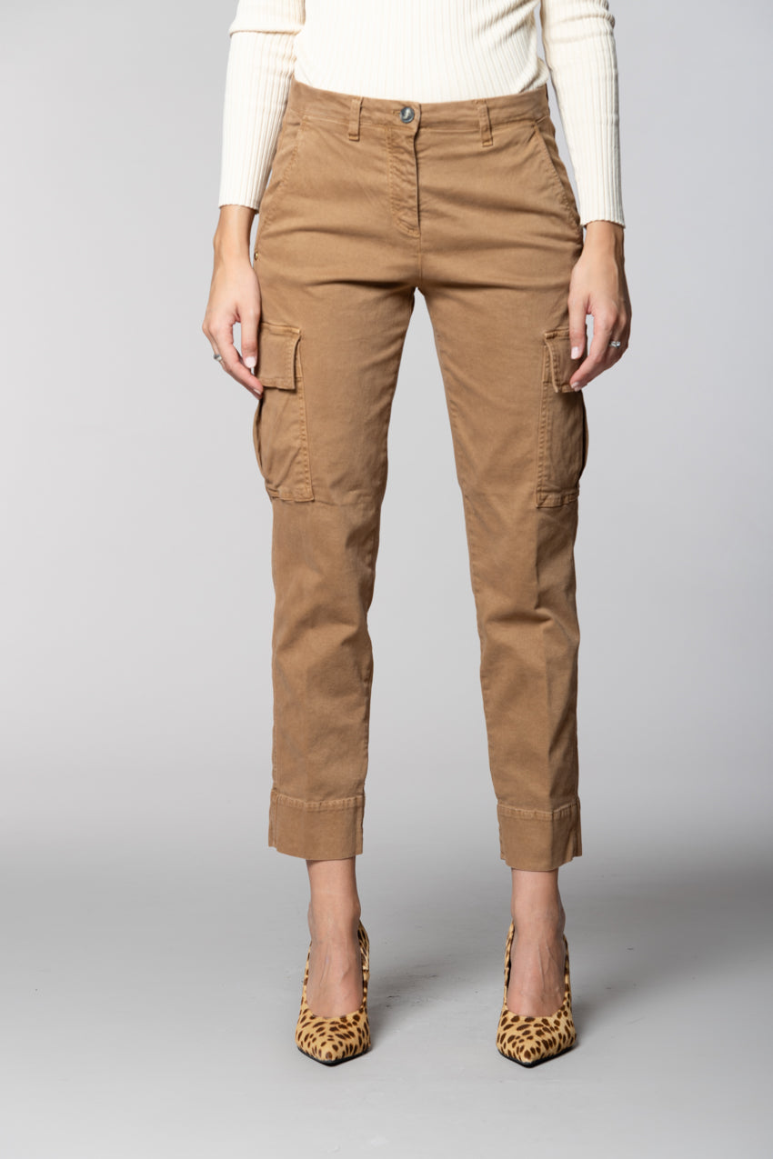 Marlene Cargo Damen-Cargohose aus Gabardine Carrot Fit