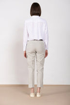 Marlene Cargo pantalone donna in twill leggero stretch carrot fit