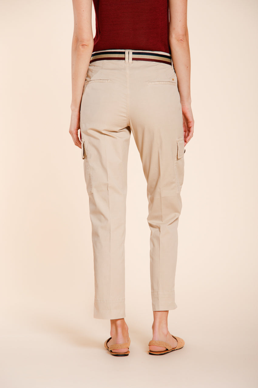 Marlene Cargo pantalone donna in twill leggero stretch carrot fit