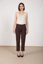 New York Carrot Sartoriale women's chino pants in linen blend canvas carrot fit
