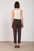 New York Carrot Sartoriale women's chino pants in linen blend canvas carrot fit