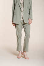 New York Carrot Sartoriale pantalone chino donna in tela misto lino carrot fit