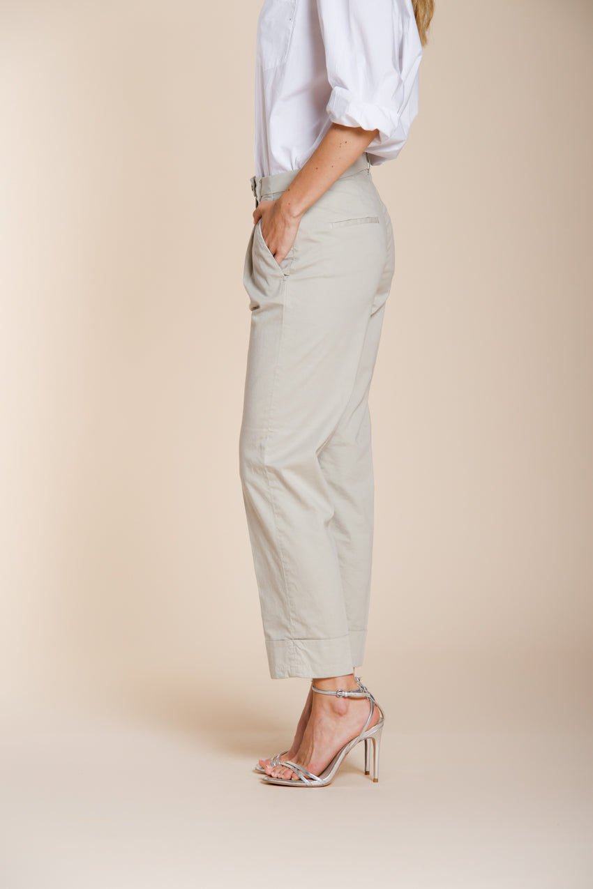 New York Carrot Sartoriale 1 Pince women’s chino trousers in cotton and silk satin carrot fit ①