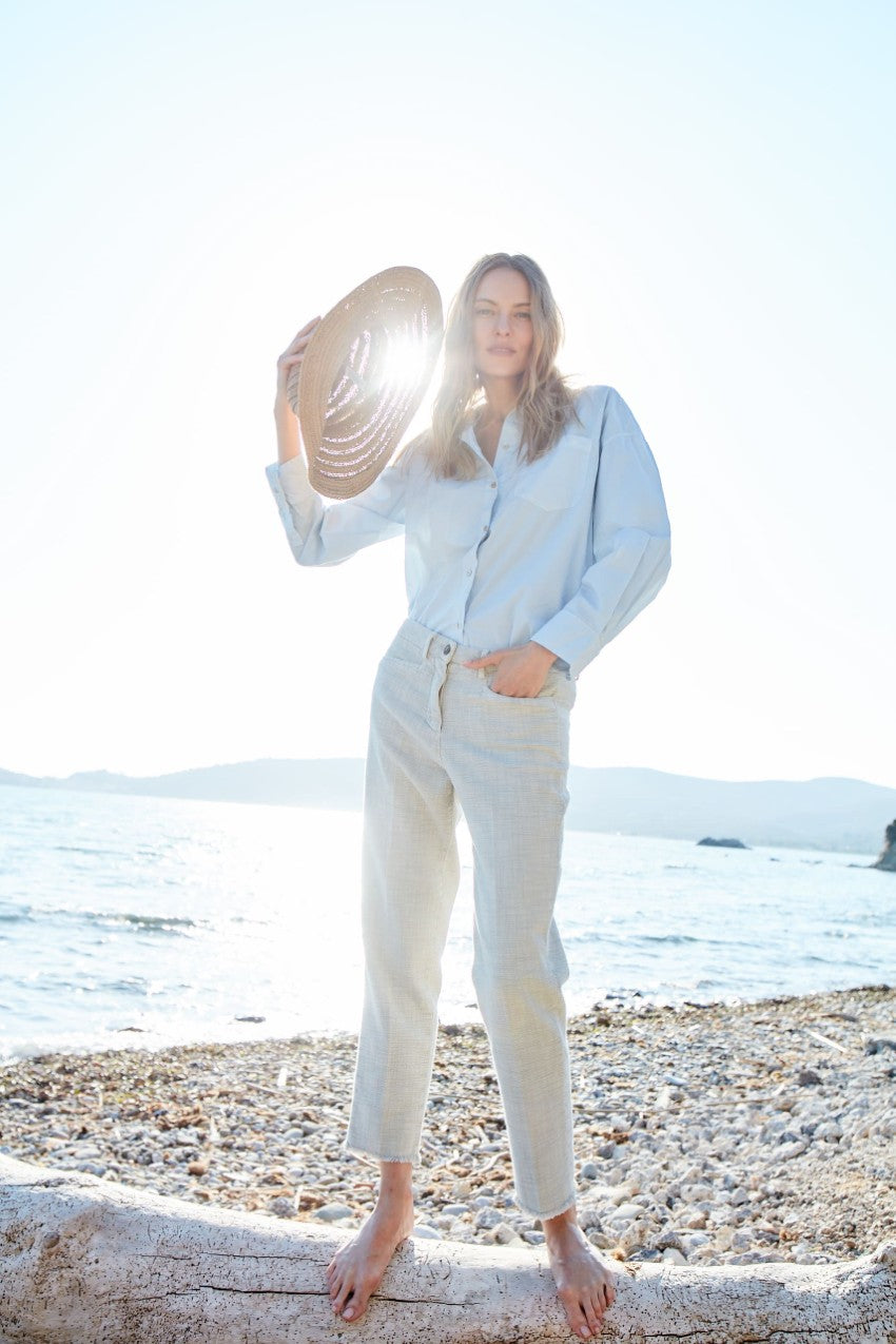 New York Carrot pantalone chino donna in stuoia carrot fit