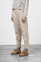 Easy Jogger pantalone chino donna in jersey fantasia micro disegno relaxed fit