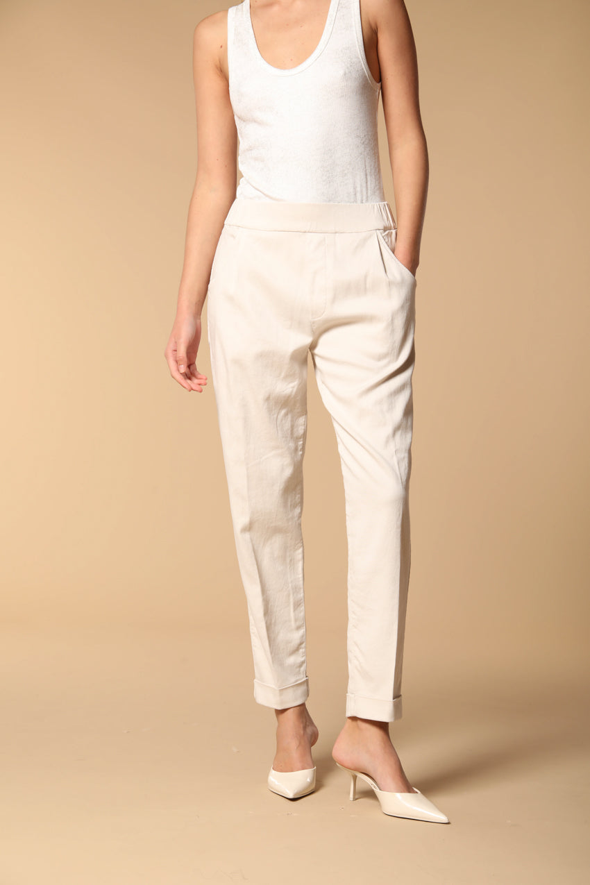 Easy Jogger Damen Chino Hose in Sweatstoff Relaxed Fit