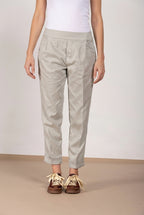 Easy Jogger pantalone chino donna in felpa stretch relaxed fit