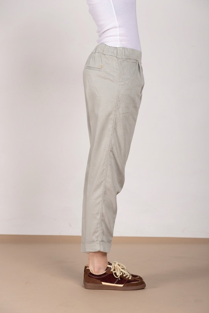 Easy Jogger pantalone chino donna in felpa stretch relaxed fit