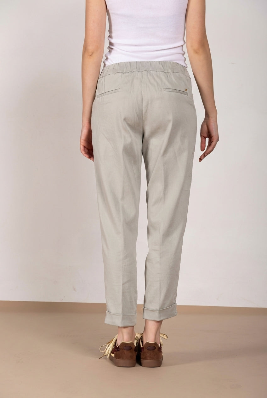 Easy Jogger pantalone chino donna in felpa stretch relaxed fit