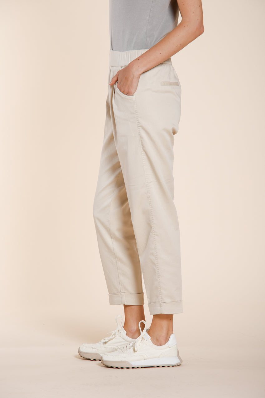 Easy Jogger pantalone chino donna in felpa stretch relaxed fit