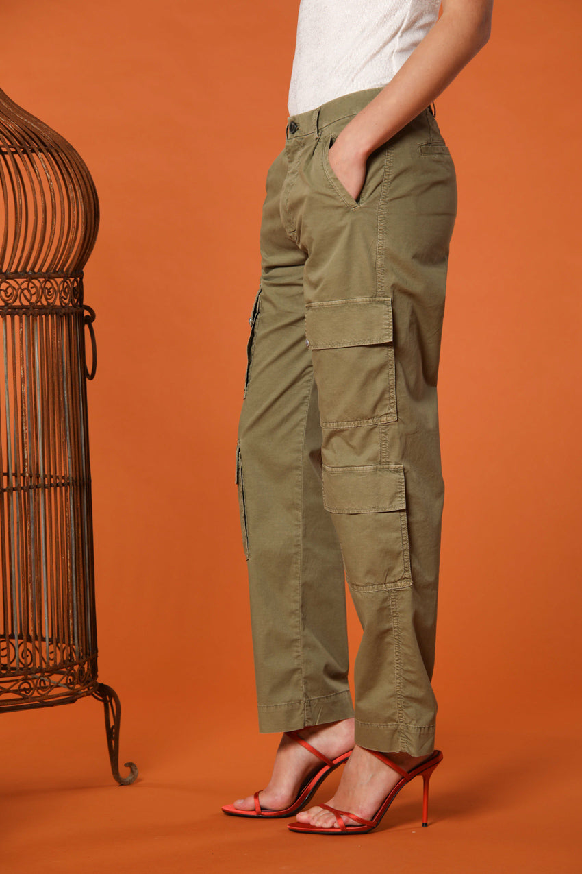 Evita Cargo Damen Hose in elastischer Gabardine Relaxed Fit