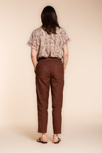 Jogger City pantalon chino femme en toile de lin et coton légère relaxed fit