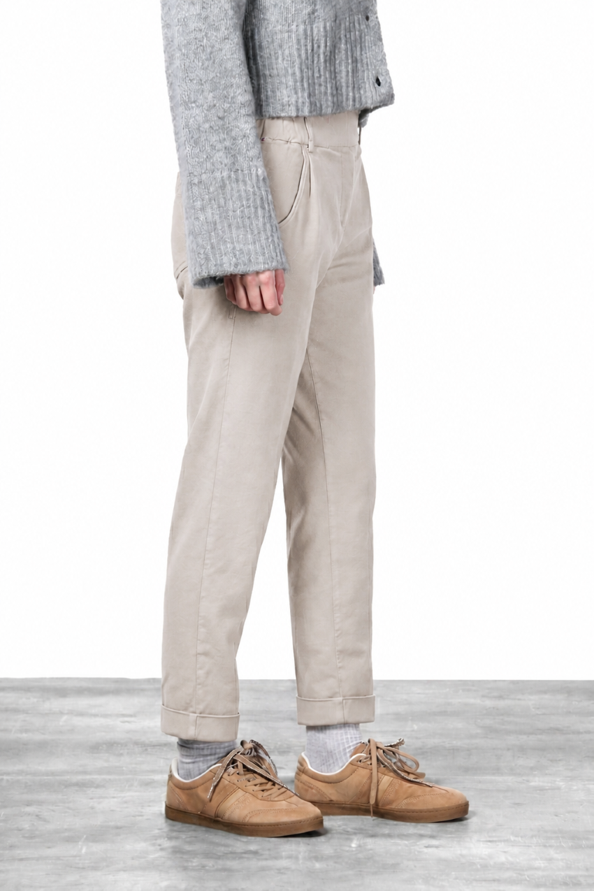 New York Jogger pantalone chino donna in twill stretch relaxed fit