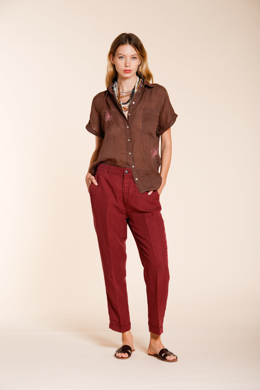 Linda Summer pantalone chino donna in canvas relaxed fit