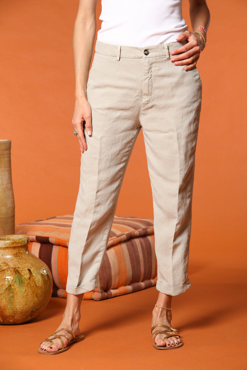 Linda Summer Damen Chino Jogger Hose in Leinen Relaxed Fit