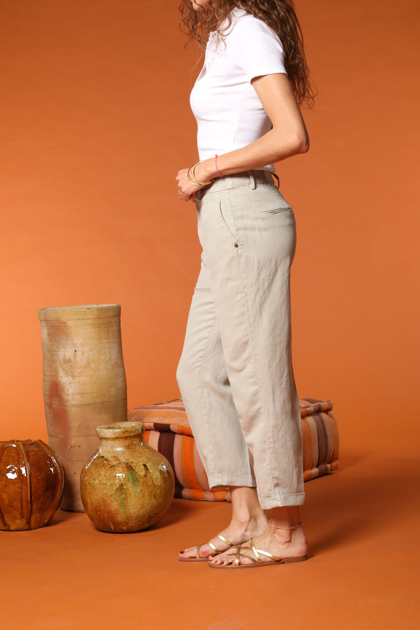 Linda Summer Damen Chino Jogger Hose in Leinen Relaxed Fit