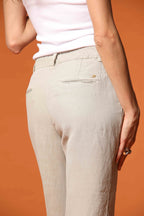 Linda Summer Damen Chino Jogger Hose in Leinen Relaxed Fit