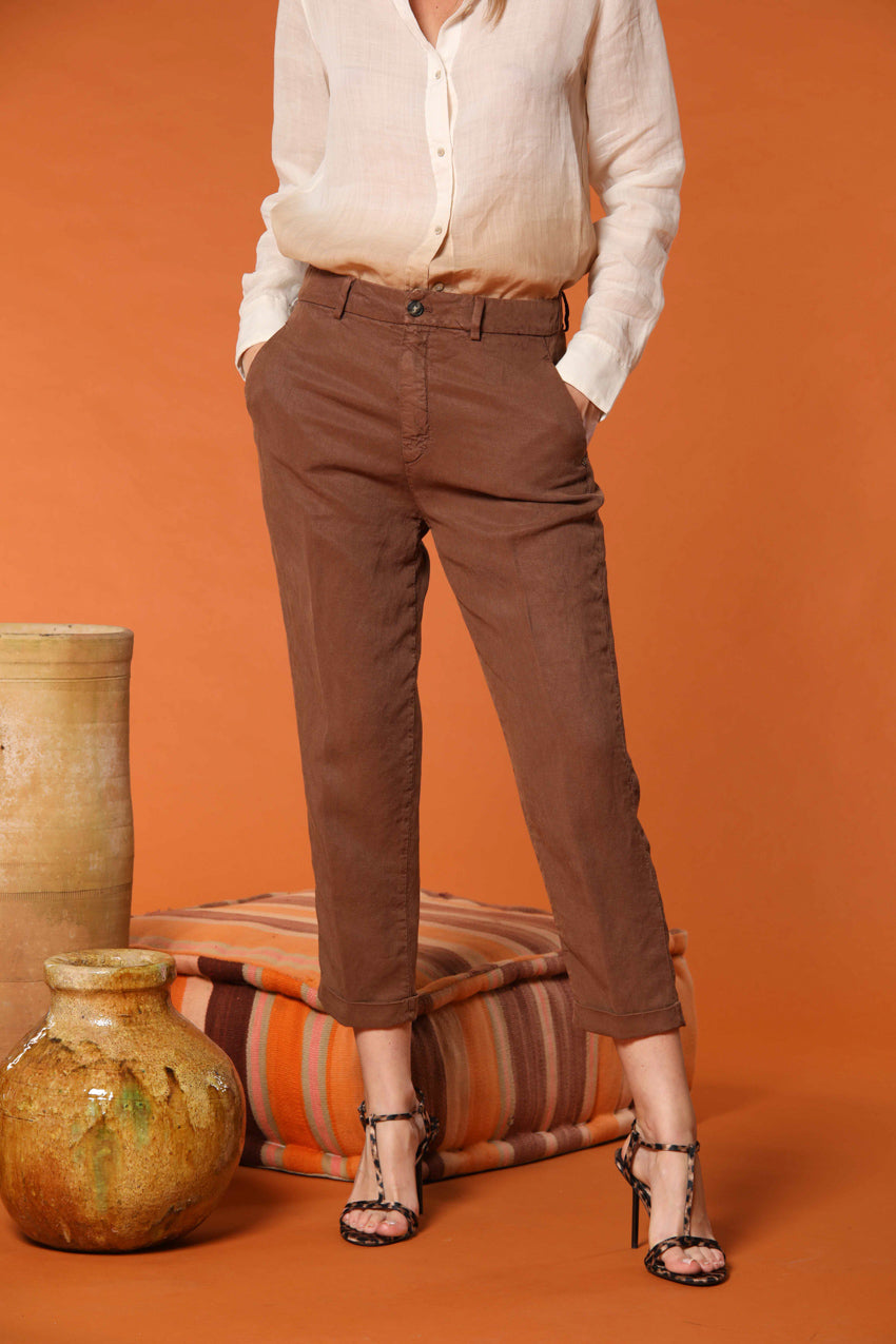 Linda Summer Damen Chino Jogger Hose in Leinen Relaxed Fit