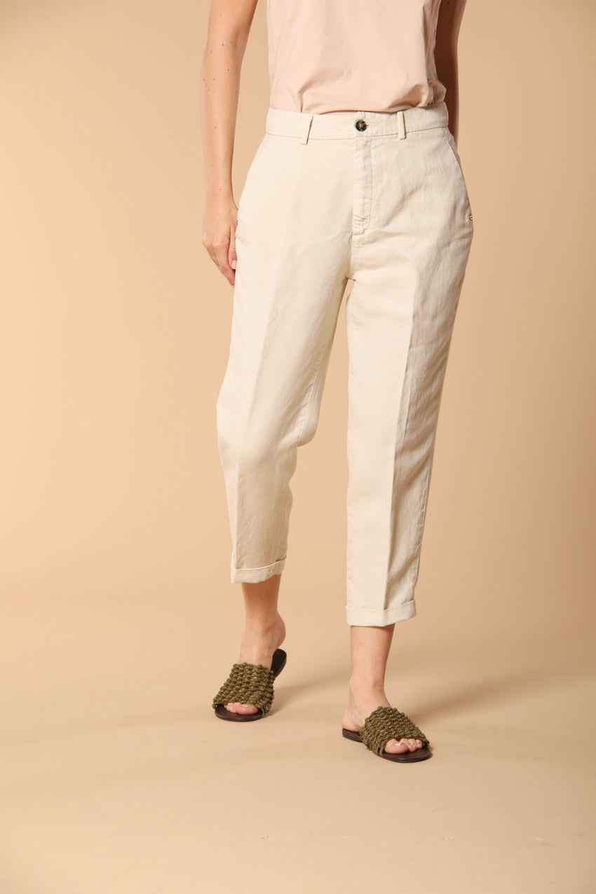 Linda Summer Damen Chino Jogger Hose in Leinen Relaxed Fit