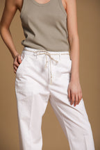 New York Cozy Straight Damen Chino Hose aus Leinen-Baumwoll-Twill Straight Fit