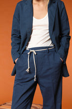 New York Cozy Straight Damen Chino Hose aus Leinen-Baumwoll-Twill Straight Fit