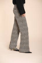 Foto 3 Easy Straight pantalone chino donna in jersey con disegno rombo straight fit