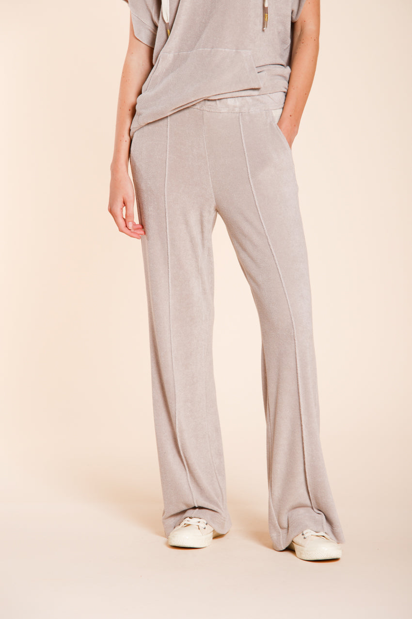 Easy Straight pantalone chino jogger donna in jersey spugna straight fit