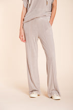 Easy Straight pantalone chino jogger donna in jersey spugna straight fit