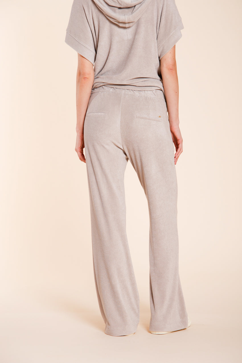 Easy Straight pantalone chino jogger donna in jersey spugna straight fit